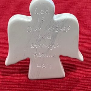 Flat Angel Natural Kisii Soapstone Nativity- Psalms 46:1