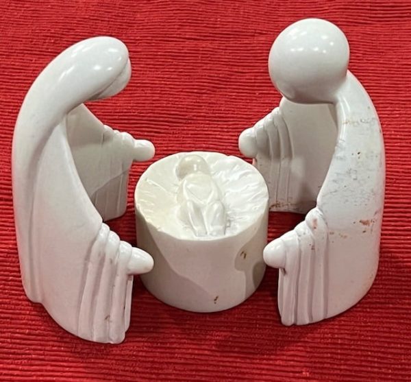 Three Piece Natural  Kisii Soapstone Nativity - Encircle - Image 3