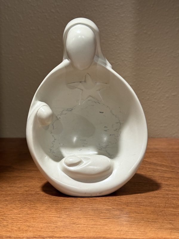 One Piece Natural Kisii Soapstone Nativity - Holy Family